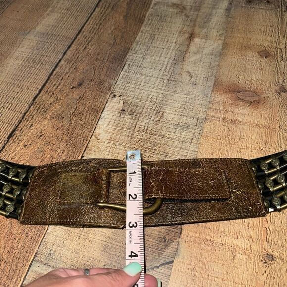 Suzi Roher womens size small plus vintage stretch adjustable italian buckle belt - Picture 6 of 13